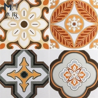 FG30152 Carreaux de sol 300*300mm à motifs, style vintage, avec bordure, faible absorption d'eau, en porcelaine rustique