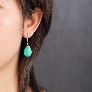 Amazonite Teardrop Pendant Earrings <b>Silver</b> <b>Wire</b> Wrapped Natural Stone Jewelry For Women Fashion Drop Earrings - Product Image 4