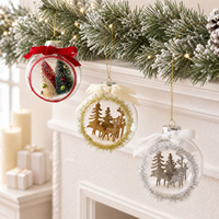 Nouvelle Boule de Noël Personnalisée 2026, Décoration Suspendue pour Sapin de Noël, Scène Forestière 3D avec Renne, Décoration de Noël pour la Maison