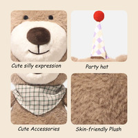 Ours en peluche de fête premium de 28 cm, conforme à la norme ASTM EN71, doux et agréable au toucher, idéal comme cadeau d'anniversaire