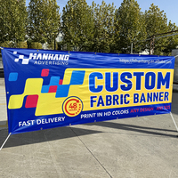 Bannière publicitaire personnalisée en polyester style fanion - Résistante aux UV et aux intempéries, imperméable, montage facile pour la décoration de fond de scène