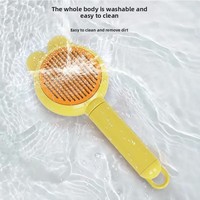 Brosse et peigne en fourrure PP à oreilles de lapin pour chats et chiens - Outil de massage autonettoyant pour l'élimination profonde des poils - Vente en gros d'usine, livraison directe