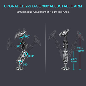 Nouveau support de téléphone magnétique rotatif à 360° en alliage robuste pour véhicule, base fixe pour console centrale de camion, bateaux et murs - Product Image 3