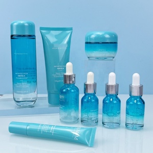 Juego de Botellas de Vidrio Azul Cobalto de 30g 50g 40m 80ml 100ml 120ml, Botella de Vidrio de Lujo para Cosméticos, Juego de Envases Cosméticos Azul Oscuro - Product Image 2