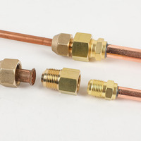Adaptateur de raccordement en laiton mâle-femelle SAE 1/2-3/8 UNF pour accessoires de raccordement de conduites de réfrigération et de climatisation R410/R22