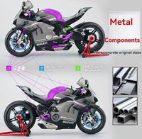XLG 1:7 Ducati V4S Moto en alliage édition spray avec effets sonores et lumineux, cadeau d'anniversaire, jouet moto en alliage
