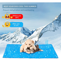 Tapis rafraîchissant pour animaux de compagnie bleu, rembourré de gel, coussin rafraîchissant pour chien, non toxique, tapis de repos estival pour petits animaux