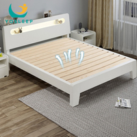 Cadre de lit en bois massif YOSLEEP 1,5 m/1,8 m Ensemble de chambre principale Lit double Petit lit simple pour la maison 1,2 m Base de lit simple pour hôtel Villa