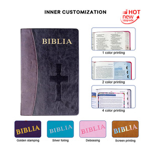 Nuovo Design Bibbia Spagnola con Copertina Morbida Nera Personalizzabile con Logo, Versione Internazionale in Vera Pelle - Product Image 5