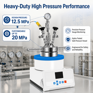 Réacteur à haute pression à entraînement magnétique 500 ml 12,5 MPa 280 ° Cuve <span class=keywords><strong>de</strong></span> réaction <span class=keywords><strong>de</strong></span> laboratoire sans fuite pour la recherche chimique sur les nanomatériaux - Product Image 5