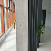 Fenêtre résidentielle à profil mince standard personnalisé Fenêtres à battant en bois plaqué aluminium haute performance