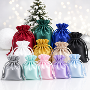 Sac en soie imprimé sur mesure, sac anti-poussière en satin avec cordon de serrage, sac anti-poussière doux pour extensions capillaires, perruques, foulards et rangement de sacs à main - Vente en gros - Product Image 1