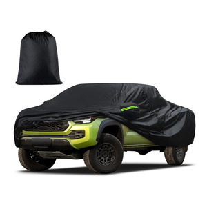 Copertura Esterna Completa Impermeabile <span class=keywords><strong>per</strong></span> <span class=keywords><strong>Auto</strong></span>, Protezione da Pioggia, Sole e Neve con Cerniera sulla Porta, Nera, <span class=keywords><strong>per</strong></span> Toyota Tacoma 2005-2025 - Product Image 1