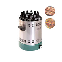 12 Bâtons Vertical Électrique Sans Fumée Kebab Machine Four Rotatif Agneau Brochette Grill Bbq Fourchette Rôtissoire Barbecue Cuisinière Rôtissoire