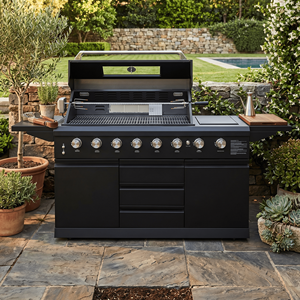 Cuisine extérieure modulaire haut de gamme en acier inoxydable avec certificat CE, barbecue 8B, îlot de cuisine extérieure pour jardin et terrasse - Product Image 1