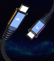 Kabel PD LED 5A tipe C, kabel pengisian daya Cepat tipe aktif 100w Usb C ke Usb C