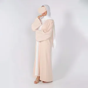 Phụ Nữ Hồi Giáo Cardigan Kimono Thêu Mở Abaya Dubai Bán Buôn Mở Phía Trước Abaya Với Thêu Tay Áo