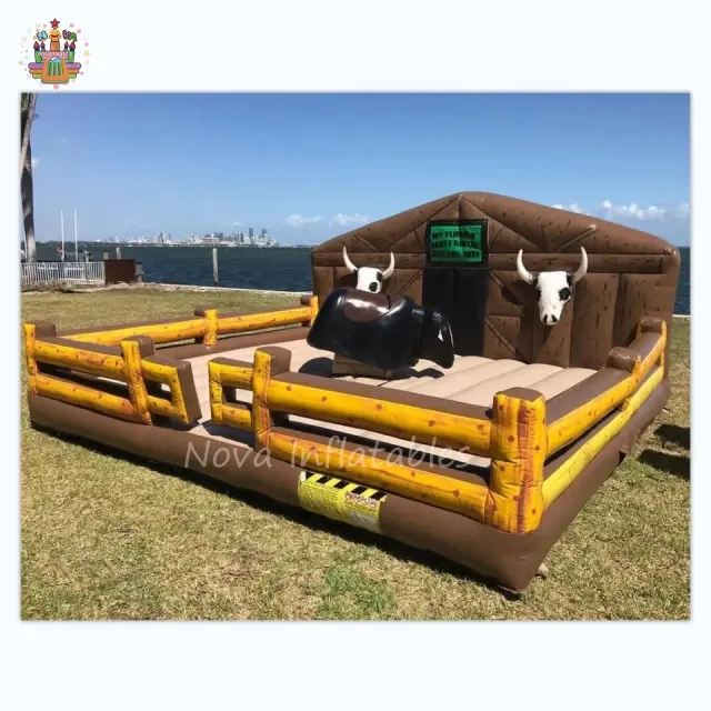 Toro de rodeo de alta calidad, máquina para adultos, juego comercial, toro mecánico inflable para alquilar