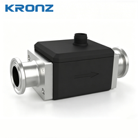 Sensor Aliran Ultrasonik KRONZ Tipe Lurus 12-30VDC G1/2 0-30L/mnt untuk Cairan yang Dapat Diukur