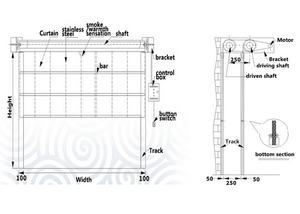 YOUWO 2026 Nuevas Puertas Enrollables de Tela Inorgánica Ignífuga para Almacenes Industriales, <span class=keywords><strong>Puerta</strong></span> Enrollable <span class=keywords><strong>con</strong></span> Clasificación de Resistencia al Fuego de 2 Horas, Insonorizada - Product Image 2