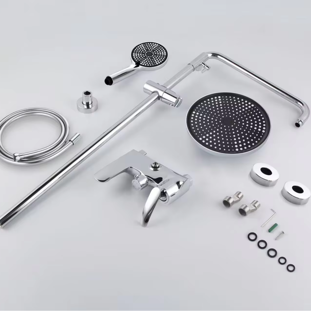 Brass Thermostatic Shower Faucet Set-Wall-Mounted Ceramic Valve Core-Rain & Soft Spray Patterns-Durable Bathroom Kit