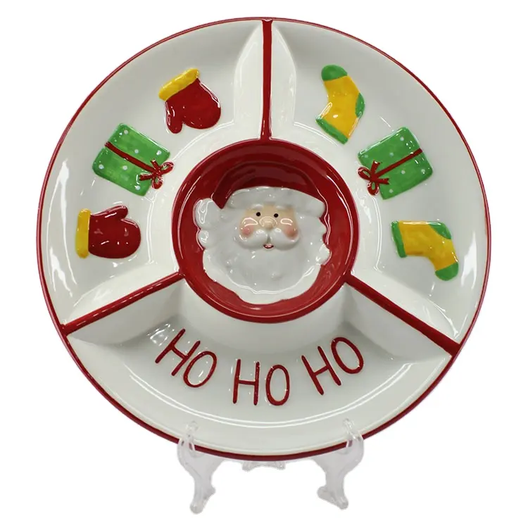 Новый дизайн, ручная роспись, детская Рождественская обеденная тарелка, керамическая посуда