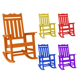 كرسي هزاز من الخشب والبلاستيك المقاوم للماء والأشعة فوق البنفسجية أثاث خارجي أثاث خارجي أثاث خارجي أثاث خارجي