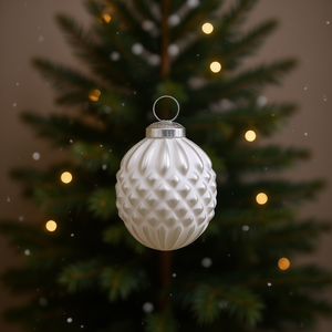 Adorno de Bola de Navidad de Cristal, Decoración Colgante Clásica para Árbol, Fiestas, Proyectos de Manualidades, Hecho a Máquina, Blanco - Product Image 2