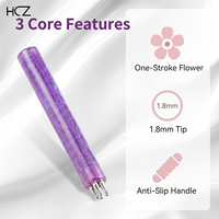 Hechunzi Nouveau Style Stylo de Nail Art Coloré à Pointes Acryliques, Stylo à Perles à Pointe Unique pour Fleurs et Pétales, Outils DIY pour Nail Art