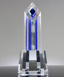 Artesanía de cristal K9 de alta calidad-Premio Avalon Blue Diamond Business personalizado Nuevo diseño Trofeo Stele <span class=keywords><strong>Valon</strong></span> en blanco - Product Image 1