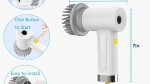 Sikat Pembersih Elektrik Isi Ulang CE 4 Kepala Sikat 2 Kecepatan Dapat Diatur Tahan Air IPX6 Baterai 3000mAh Produk Cetakan Pabrik - Product Image 4