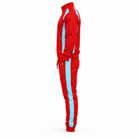 Ensemble de survêtement rouge pour homme grande taille, veste zippée et pantalon de jogging bicolores, tenue de sport pour équipe