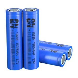 Bateria de lítio de 18650 1500mah, alta taxa 3c 10c bateria de lítio 18650 3.7v 1500mah pilha