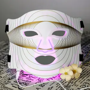 Máscara facial de silicone LED para rejuvenescimento da pele 854nm 510kfda aprovada sem fio terapia de luz vermelha com 444 peças de LEDs