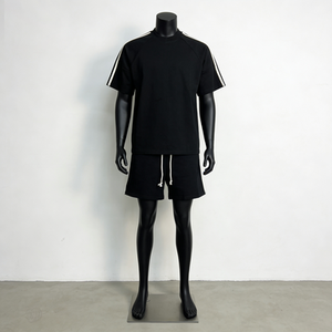 Setelan Olahraga Santai Unisex Berkualitas Tinggi Poliester Spandex Cetak Transfer Panas Pendek Santai Nyaman Bernapas 160g - Product Image 2