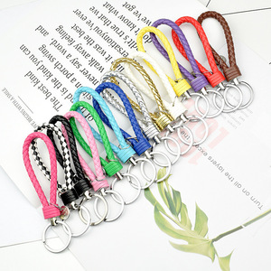 Leather Keychain Oval Shape Zinc Alloy Durable Multi Color For Car And Apartment Keys Gift For Men And Women - Product Image 4