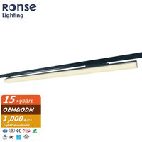Lampu Sorot Linear LED Modern Hitam Aluminium RONSE Commercial 30W Anti-Silau CRI80/90 Dapat Diredupkan dengan Sudut Sinar 110° untuk Toko