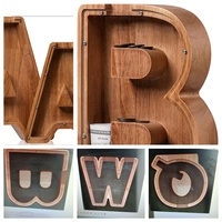 Tirelire Alphabet E personnalisée tirelire en bois pour enfants garçons filles enfant en bas âge anniversaire cadeau de Pâques économies de pièces durables
