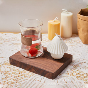 Blocs carrés en bois de noyer, pin et hêtre, matériau artisanal pour bricolage, base décorative pour sous-verre, style moderne et simple fait main - Product Image 4