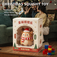 Jouet anti-stress souple en forme de renne de Noël, à presser, avec boîte colorée