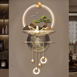 Decoración de Pared de Arte Metálico <span class=keywords><strong>Acrílico</strong></span> Luminoso LED, Cuadros de <span class=keywords><strong>Paisajes</strong></span> y Naturaleza Muerta de Lujo para Decoración del Hogar, Directo de Fábrica - Product Image 1