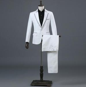 Abito da Uomo per Performance, Costume da Presentatore, Completo a Maniche Lunghe, Abito da Cantante per Palcoscenico, Nero e Bianco, <span class=keywords><strong>Oro</strong></span> e Argento, Abito Fotografico - Product Image 6