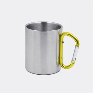 Tasse à café de voyage à Sublimation en acier inoxydable avec poignée à <span class=keywords><strong>mousqueton</strong></span>, tasse de Camping à <span class=keywords><strong>Double</strong></span> paroi pour les voyages en plein air - Product Image 3