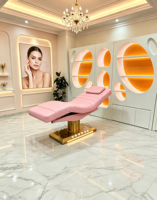 Table de massage électrique rose de luxe pour spa, salon, soins médicaux, esthétique, soins du visage, lit de beauté pour cils