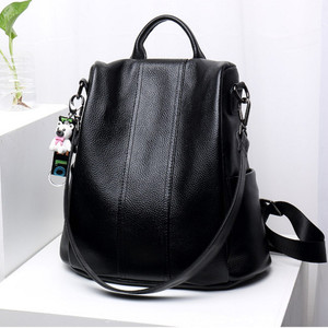 Fashion Genuine <b>Leather</b> <b>Backpack</b> Casual <b>Large</b> Capacity College Wind Travel Student Bag Mummy Bag Handbag - Product Image 1