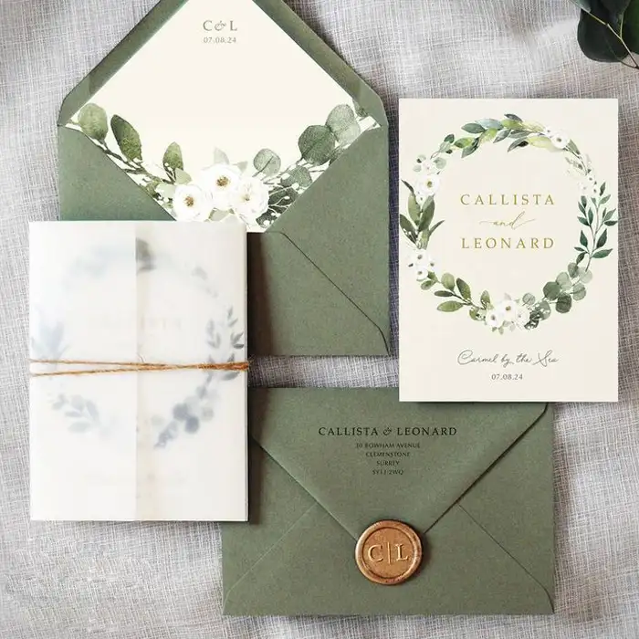 Matrimonio materiale carta/legno carta di invito a nozze/vendere carta di invito a nozze