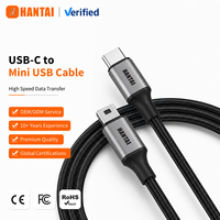 Câble USB C vers Mini USB tressé durable, haute vitesse de charge et synchronisation, pour disque dur externe, appareil photo numérique, appareil GPS