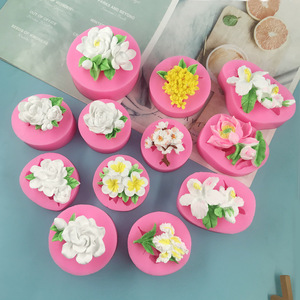Molde de Silicona para Hornear Chocolate con Forma de Flor de Loto/Gardenia/Iris/Hibisco/Tulipán/Fresa, Moldes Decorativos de Resina para Pasteles - Product Image 1