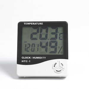 High Quality HTC1 Digital Temperature Humidity Meter Indoor <b>Room</b> <b>Thermometer</b> Hygrometer Clock Alarm Function Hot Selling Product - Product Image 3