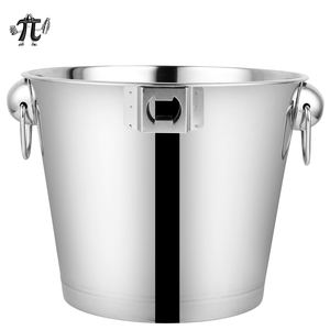 Cubo de <span class=keywords><strong>hielo</strong></span> de acero inoxidable personalizado con mango juego de barra duradera y para enfriador de champán para el hogar Bar Cubo de champán - Product Image 4